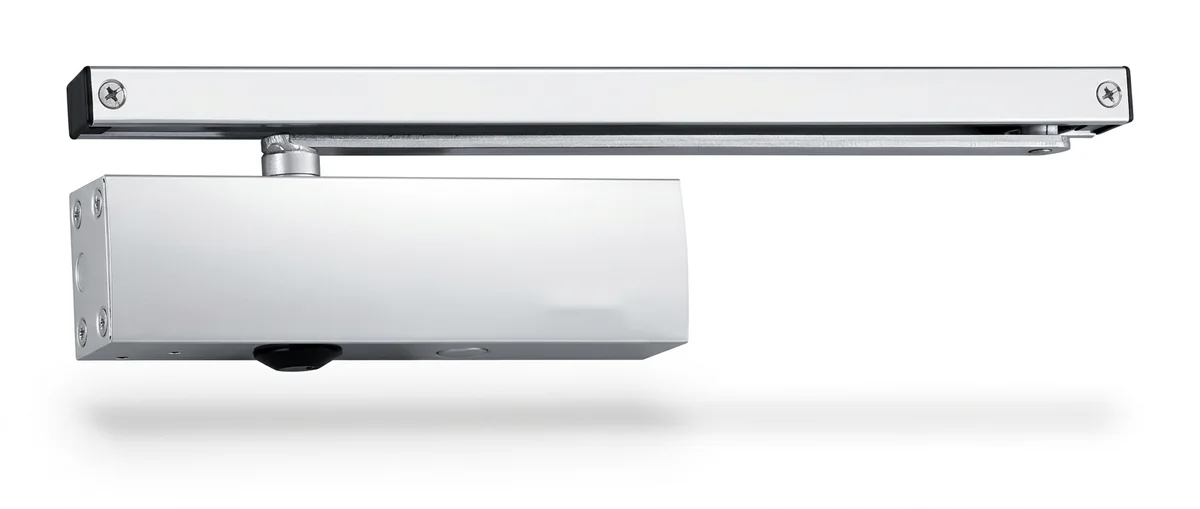 Overhead closer with guide rail